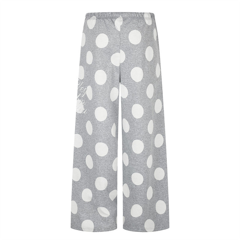 Polka Dot Wide-Leg Sweatpants – Oversized Streetwear Jogger Pants