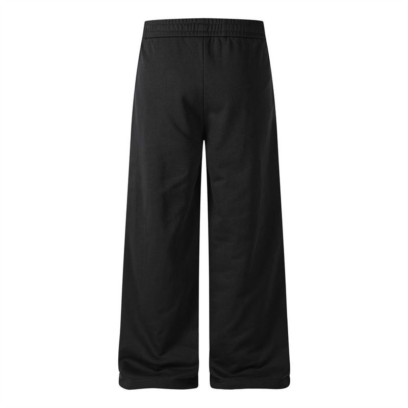 Wide-Leg Sweatpants with Double-Breasted Metal Buttons & Elastic Waist