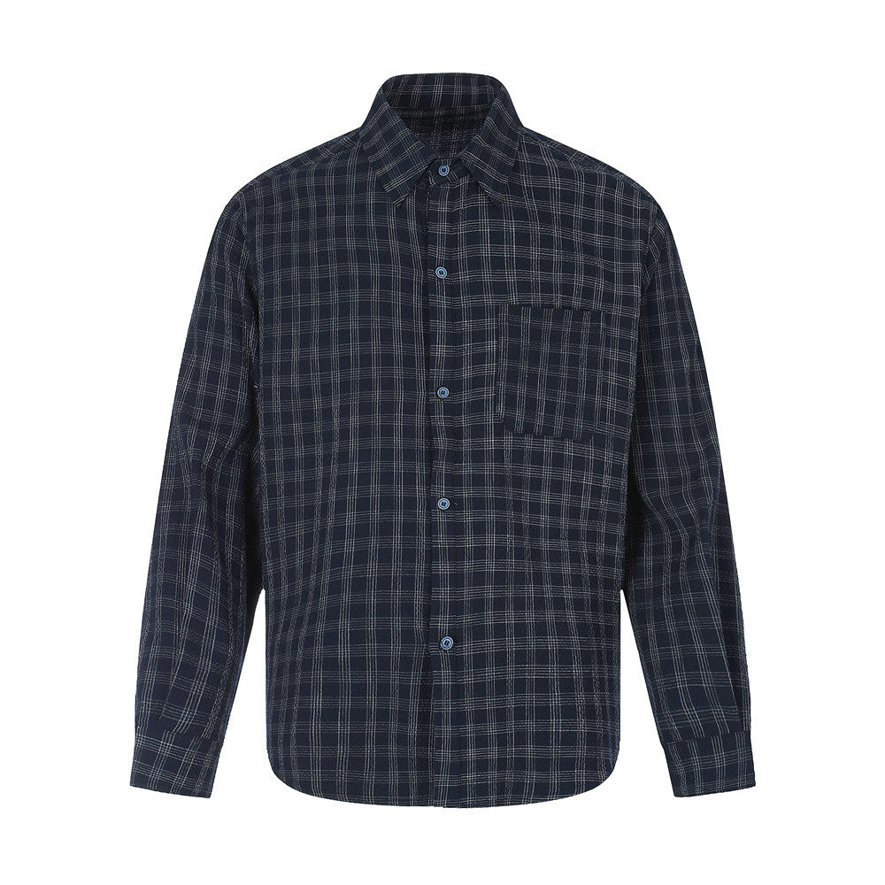 Plaid Long Sleeve Oversized Shirt – Men's Relaxed Fit Button-Up