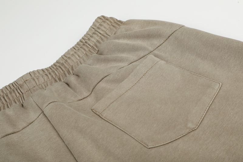 Pantalón Cargo Caqui de Chándal Baggy de Pierna Ancha con Bolsillos de Remaches y Texto Bordado
