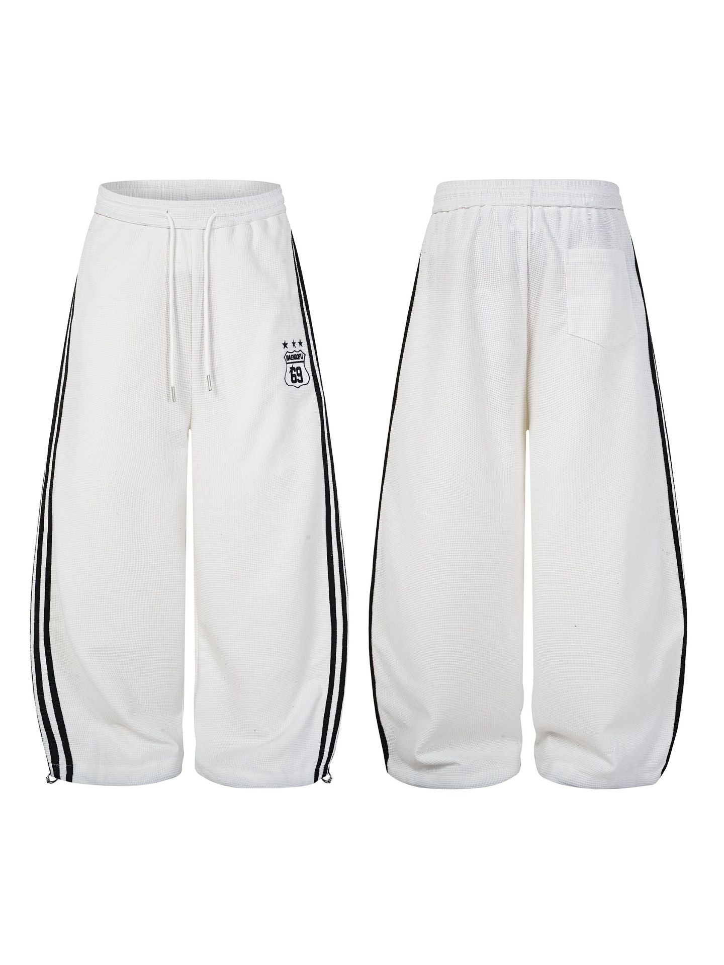 Retro-Soccer-Trainingsjacke & Wide-Leg-Trainingshose – Stickabzeichen, Streifen