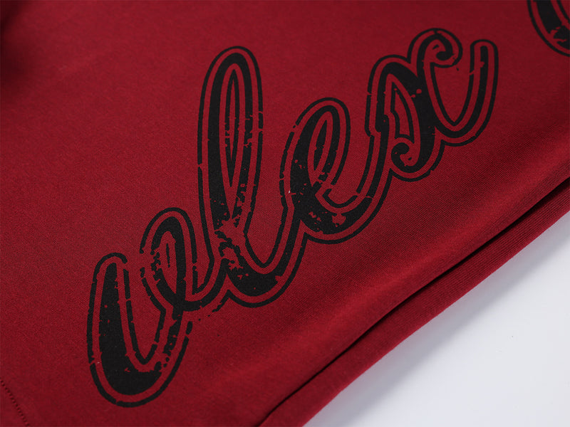 Pantalon de survêtement à jambes larges avec logo cursif et ceinture élastiquée