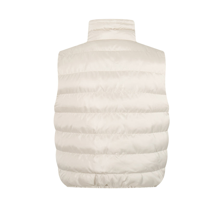 Quilted Puffer Vest Zip-Up Sleeveless Jacket with Stand Collar