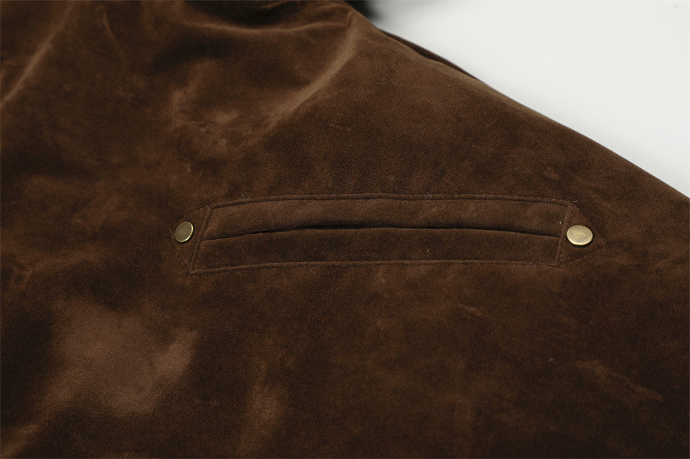 Faux Mink Fur-Trimmed Hooded Bomber Jacket with Toggle Clasps