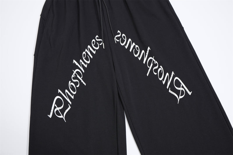 Pantalon de survêtement à jambes larges avec imprimé gothique – Pantalon molletonné baggy hip-hop