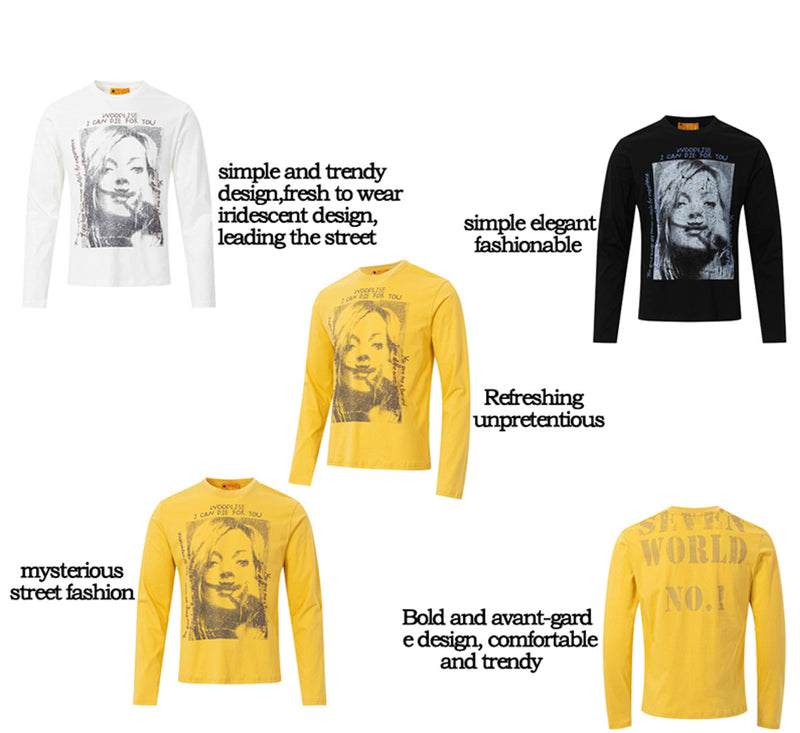 Langarmshirt mit Grafikprint, Street-Rock-Porträt und Rundhalsausschnitt