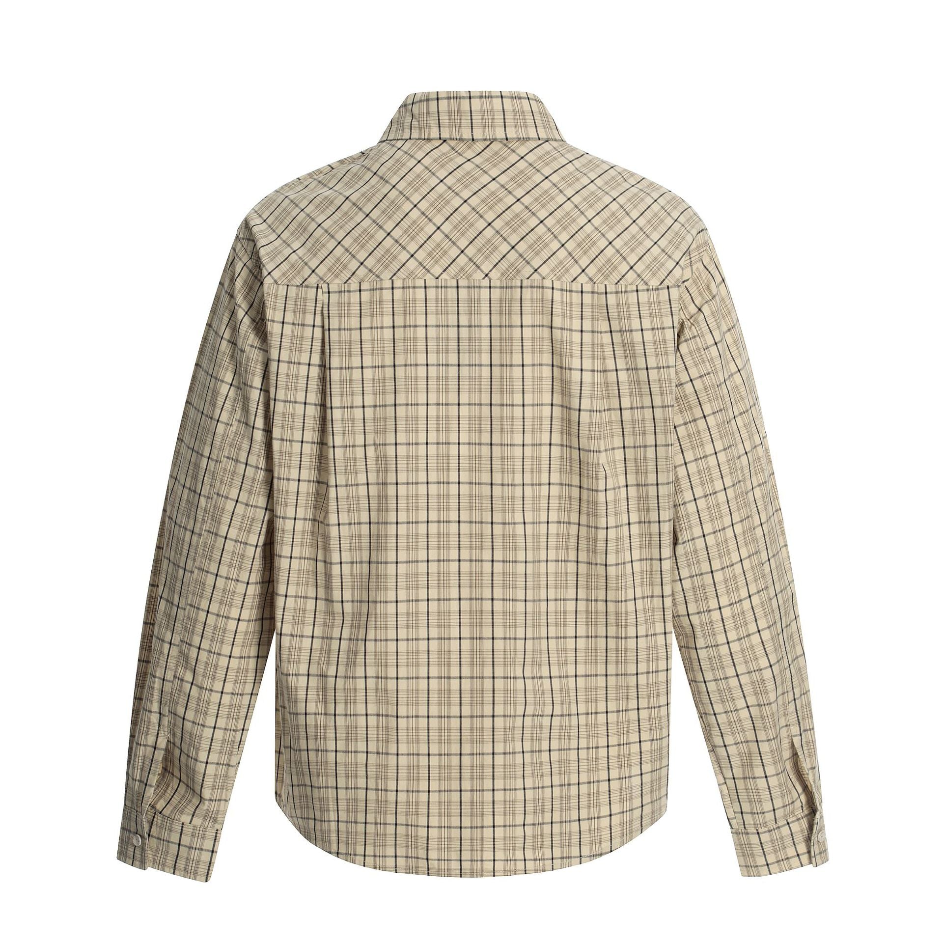 Camisa de Manga Larga de Cuadros para Hombre con Estampado Gráfico de Letras Vintage