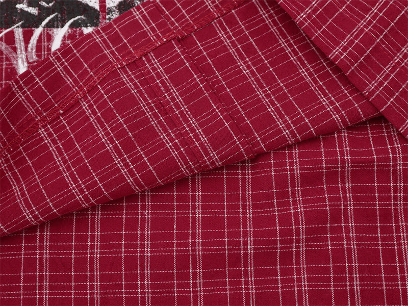 Chemise homme à carreaux manches longues avec imprimé graphique Savage Base Mugshot