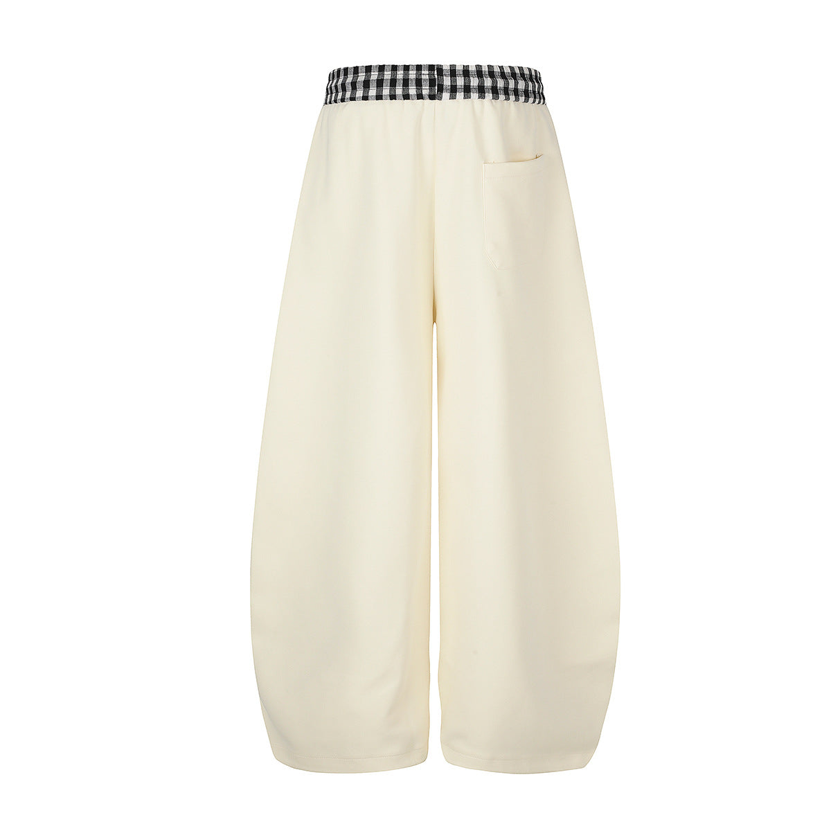 Pantalon de survêtement à jambes larges, imprimé main squelette et taille vichy