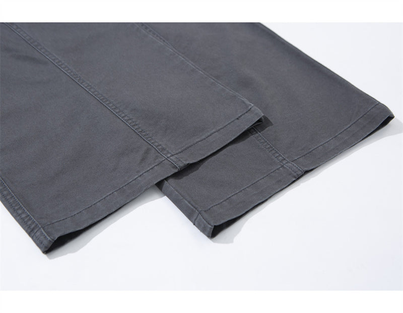 Wide-Leg Utility Pants – Panelled Straight-Fit Workwear Trousers