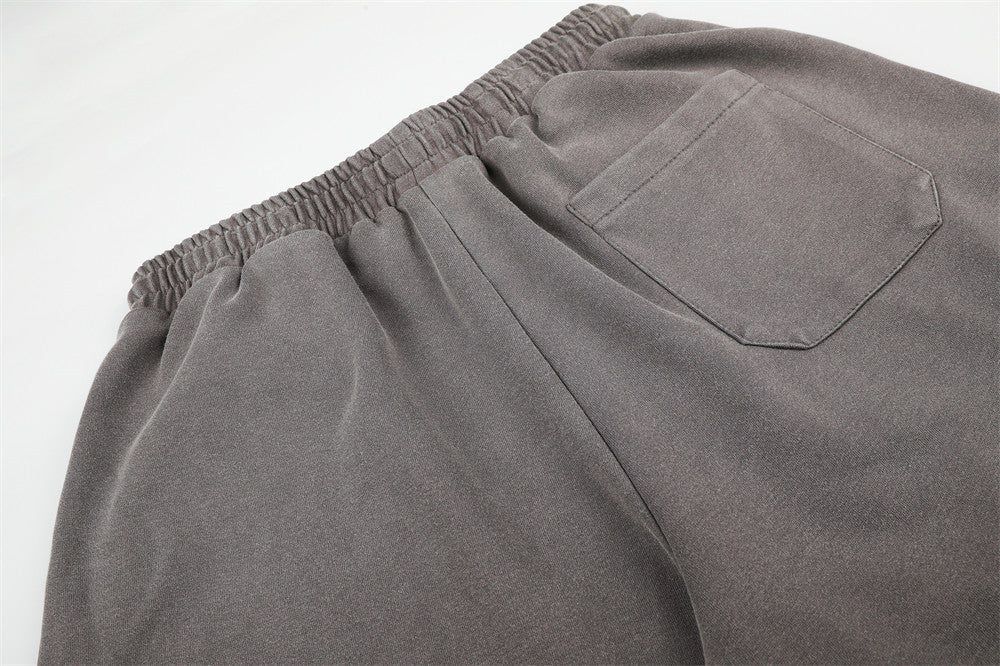 Wide-Leg Sweatpants with Vintage Cross Print & Acid Wash Finish
