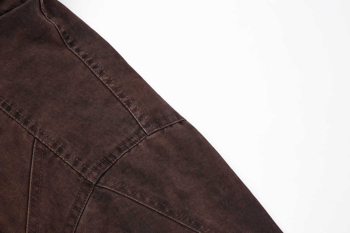 Men's Vintage Washed Stand-Collar Bomber Jacket