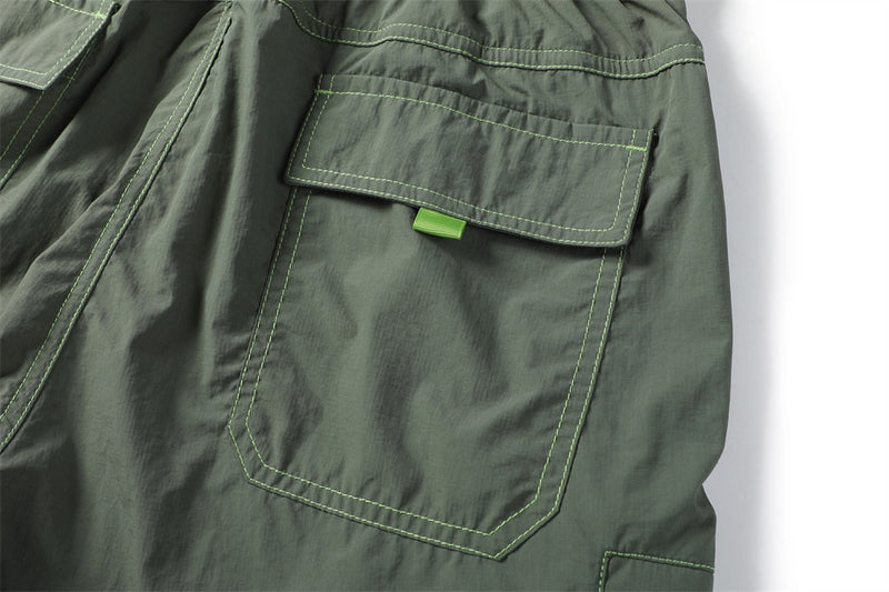 Cargo Work Pants for Men – Wide-Leg Multi-Pocket Utility Trousers with Contrast