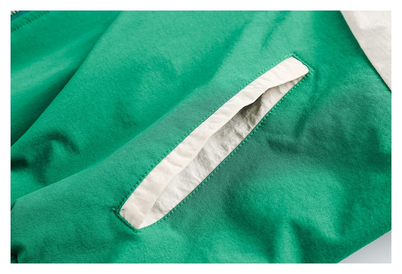 Colorblock Zip-Up Track Jacket — Oversized Retro Varsity Style