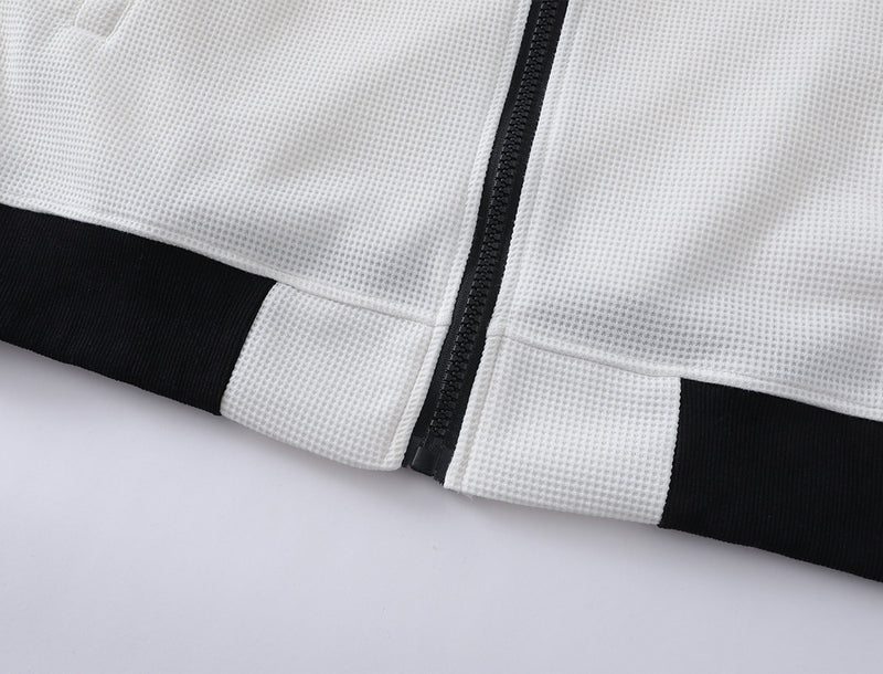 Retro-Soccer-Trainingsjacke & Wide-Leg-Trainingshose – Stickabzeichen, Streifen