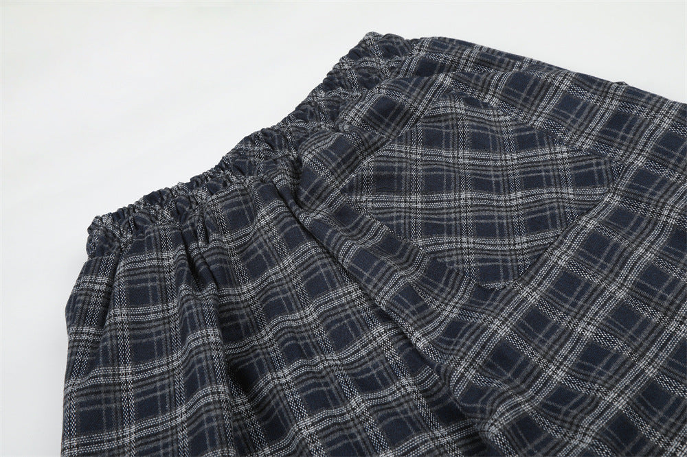 Plaid Wide-Leg Baggy Pants – Oversized Retro Streetwear Trousers