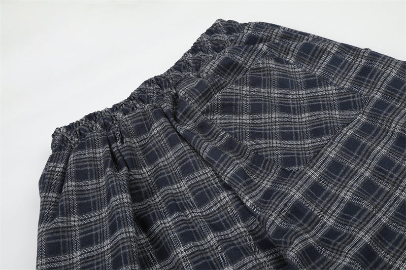 Plaid Wide-Leg Baggy Pants – Oversized Retro Streetwear Trousers