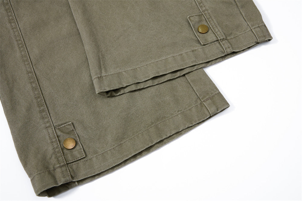 Wide-Leg Cargo Pants – Baggy Fit with Pleated Panels & Utility Pockets