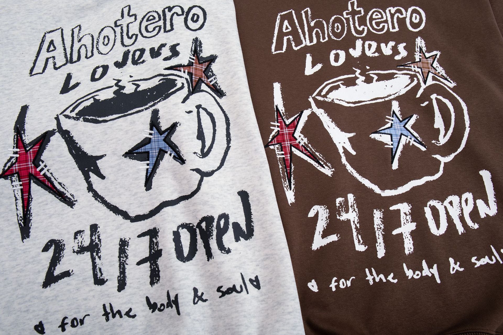 Grafik-Hoodie mit Kaffeetasse & Sternprint – Oversized Retro-Streetwear
