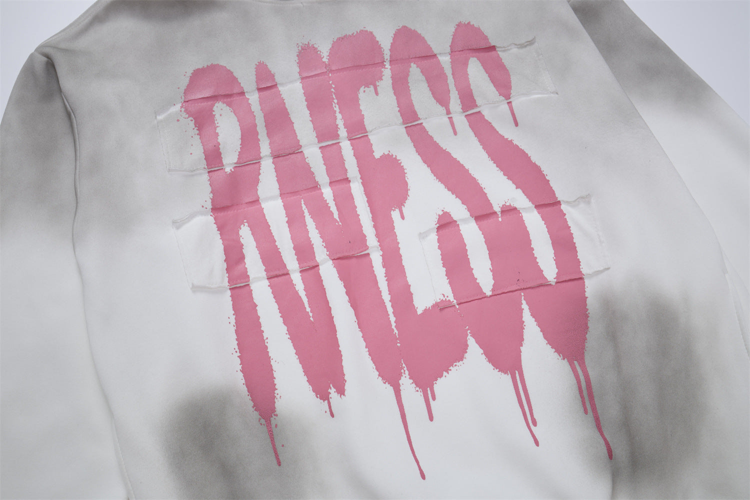 Graffiti Print Washed Distressed Oversized Hoodie