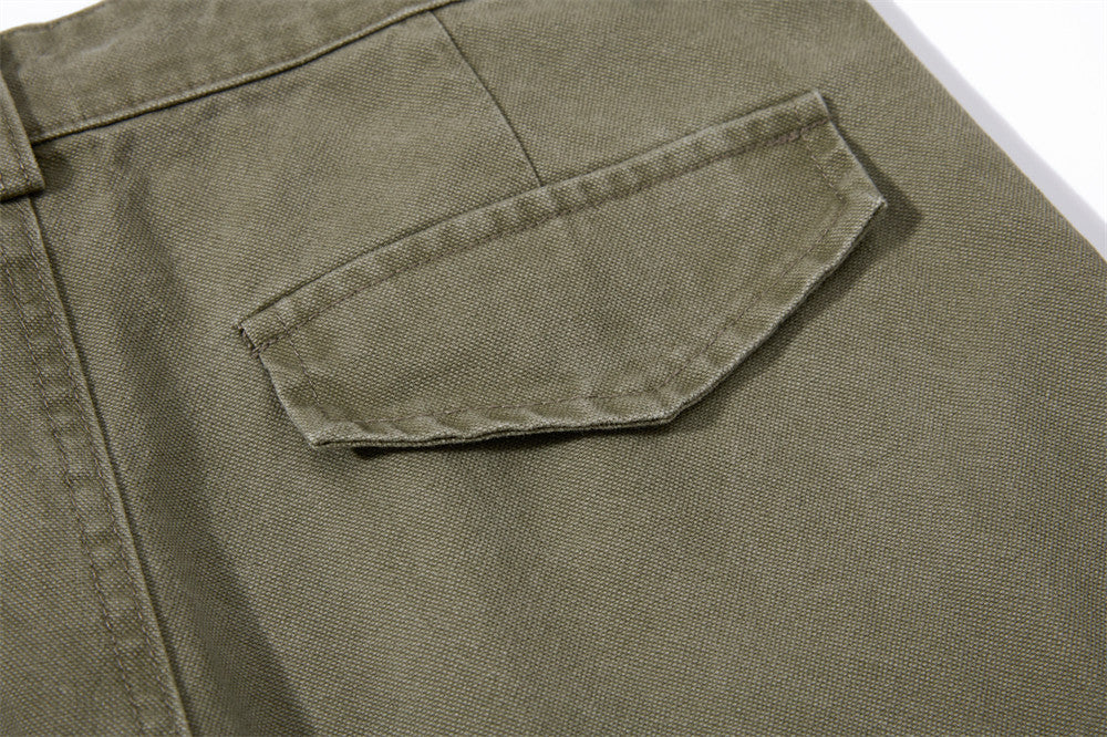 Wide-Leg Cargo Pants – Baggy Fit with Pleated Panels & Utility Pockets