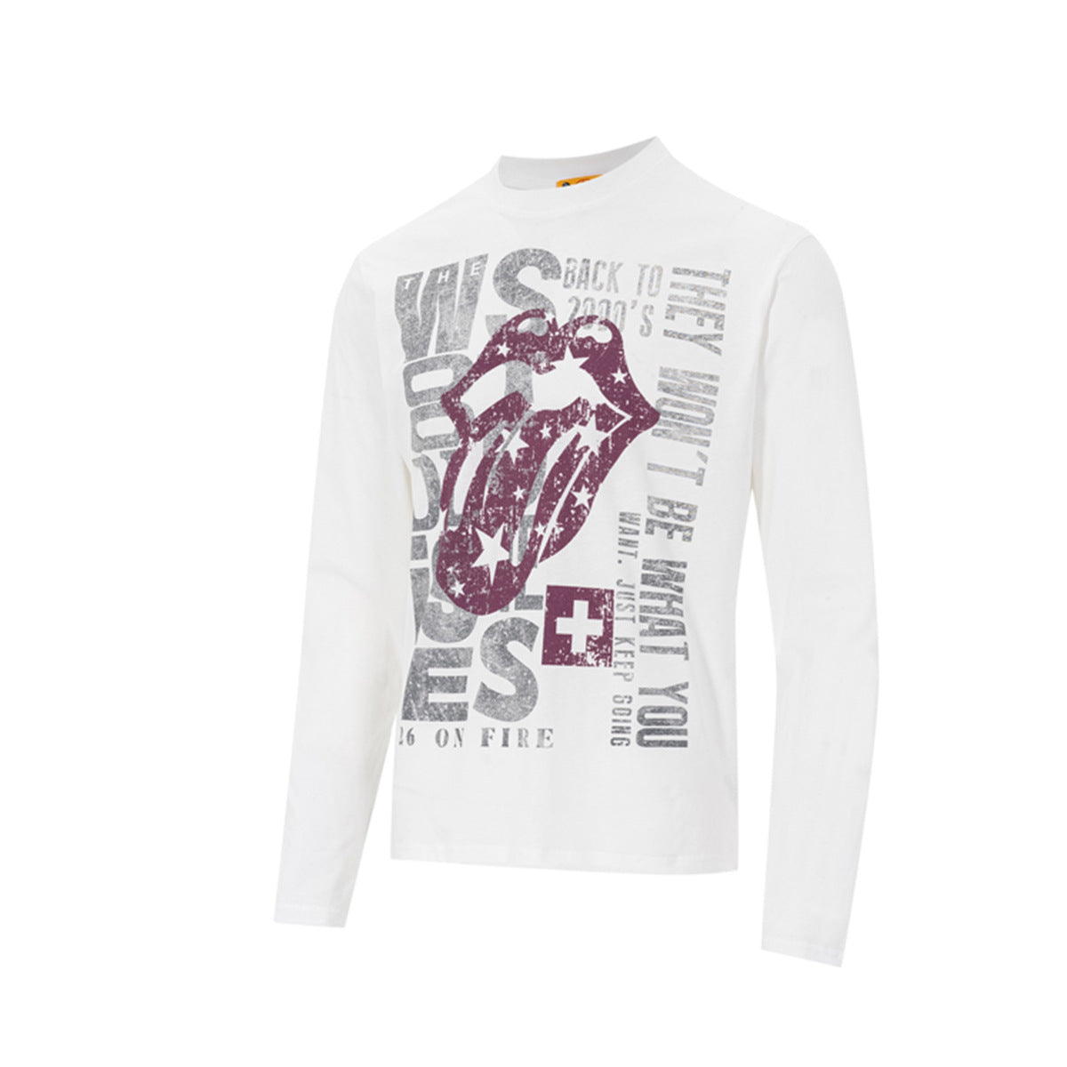 ロングスリーブ ロックグラフィックTシャツ｜色あせプリント ストリートウェアシャツ