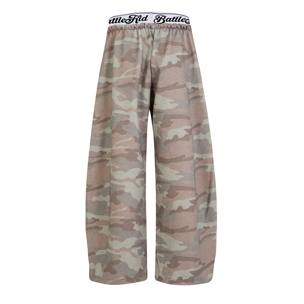 BattleKid Letter Print Wide Leg Sweatpants – Elastic Waist Streetwear Joggers