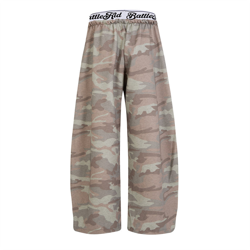 BattleKid Letter Print Wide Leg Sweatpants – Elastic Waist Streetwear Joggers