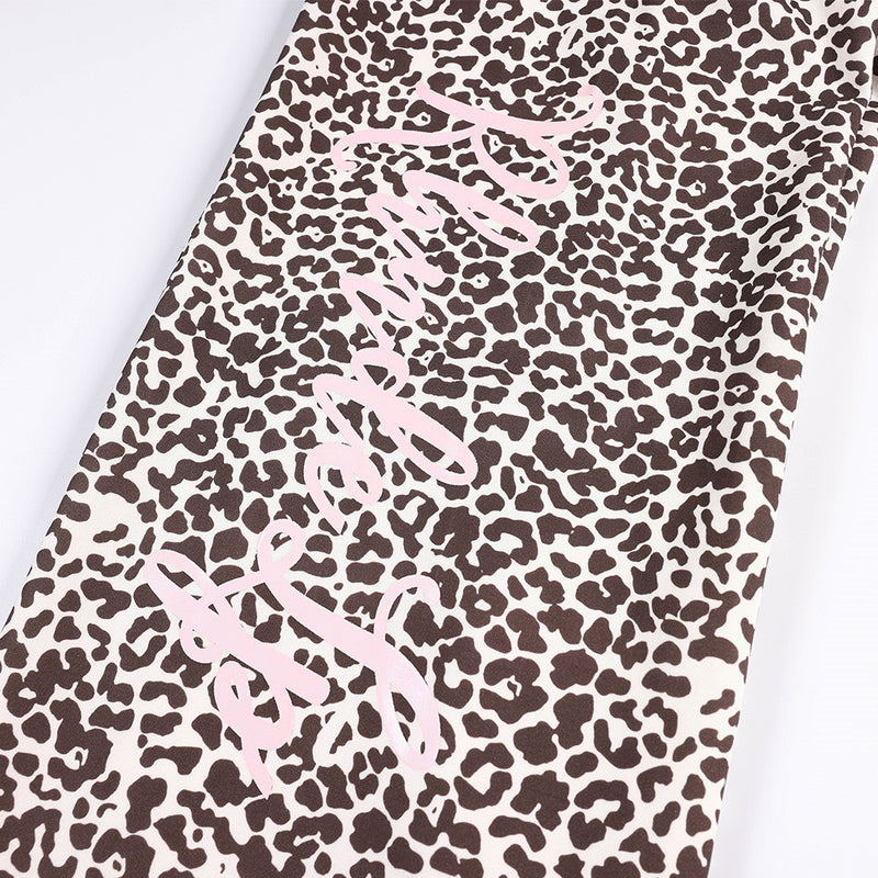 Leopard Print Wide-Leg Sweatpants – Relaxed Fit Casual Trousers