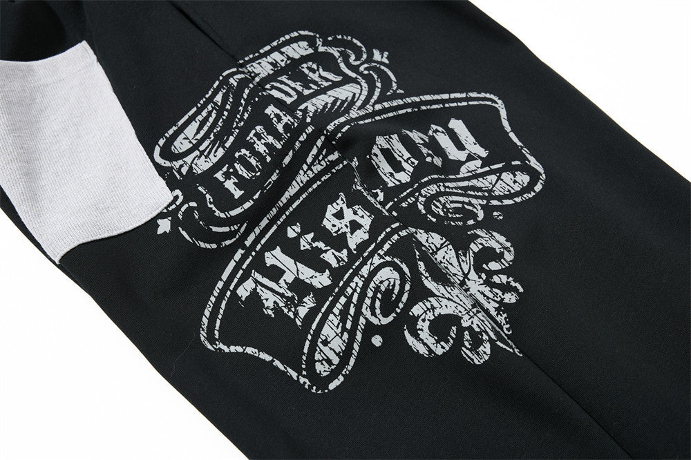 Gothic Graphic Wide-Leg Sweatpants – Men's Oversized Hip-Hop Street Pants with