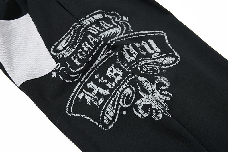 Gothic Graphic Wide-Leg Sweatpants – Men's Oversized Hip-Hop Street Pants with