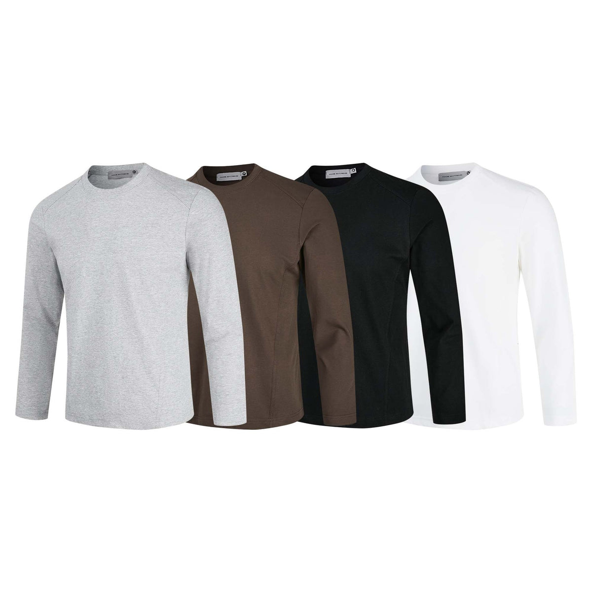 Men's Long Sleeve Crew Neck T-Shirt – Slim Fit Raglan Shoulder Tee