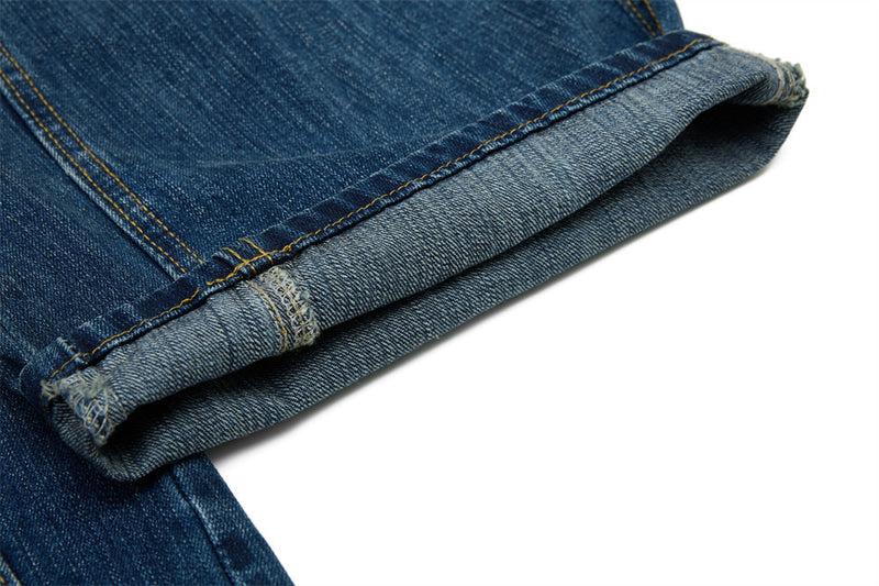 Men's Baggy Black Jeans Wide-Leg Rivet Punk Washed Denim Pants