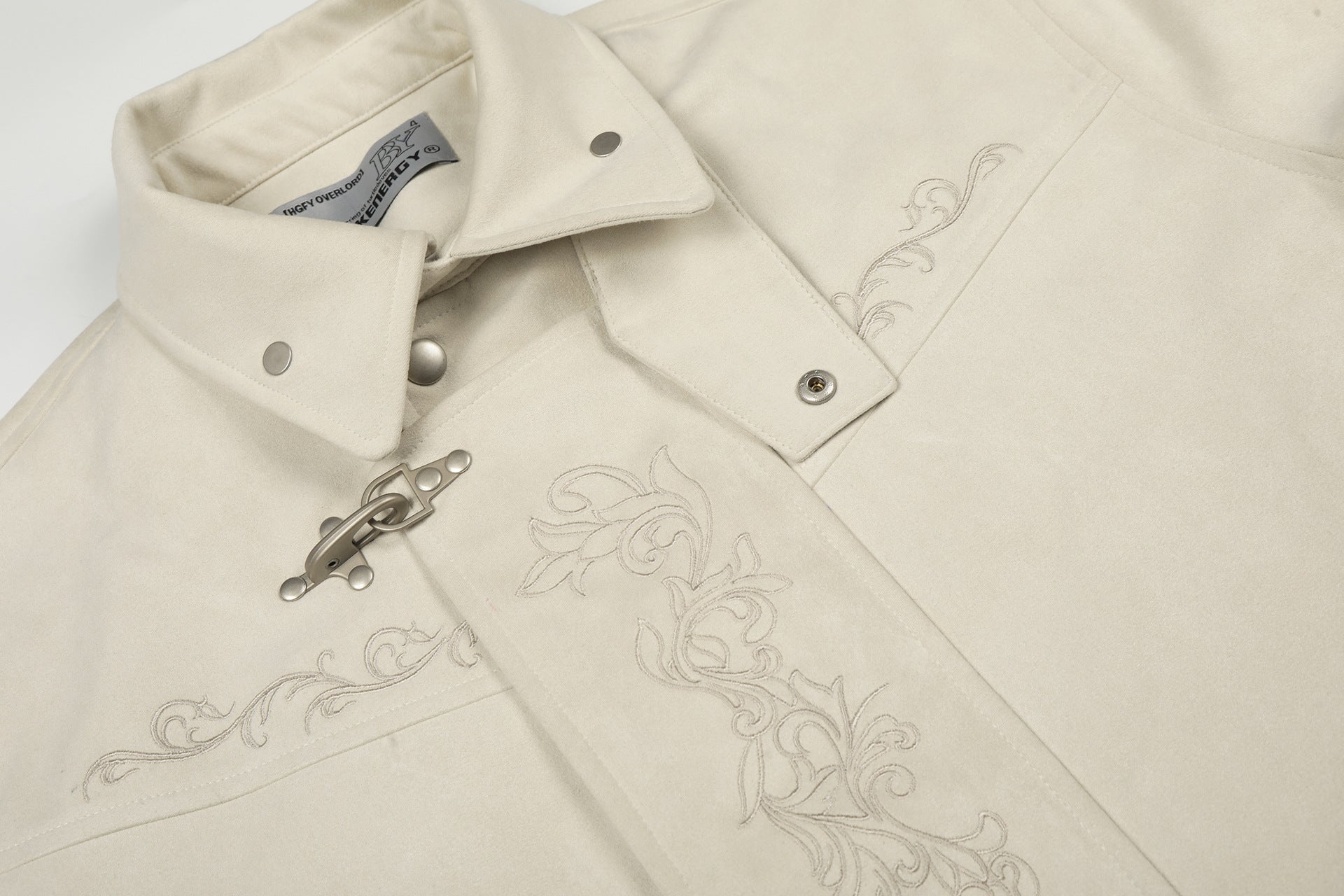 Veste en daim à fermoirs brodés – Style vintage américain Detroit pour homme
