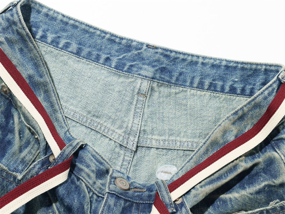 Men's Vintage Washed Wide-Leg Barrel Jeans – Oversized Streetwear Denim with