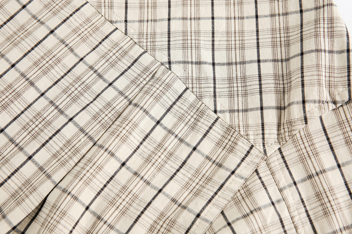 Camisa de Manga Larga de Cuadros para Hombre con Estampado Gráfico de Letras Vintage