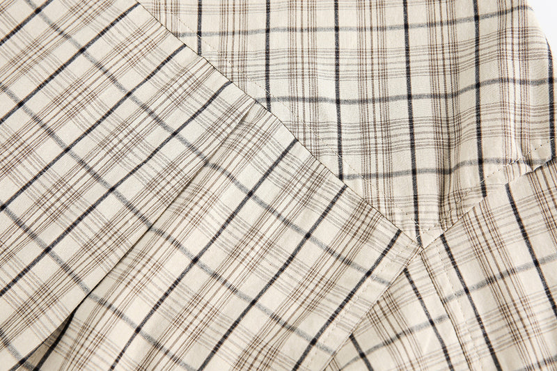 Camisa de Manga Larga de Cuadros para Hombre con Estampado Gráfico de Letras Vintage