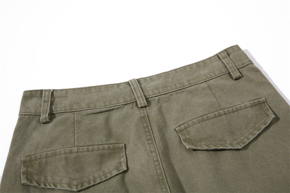 Wide-Leg Cargo Pants – Baggy Fit with Pleated Panels & Utility Pockets