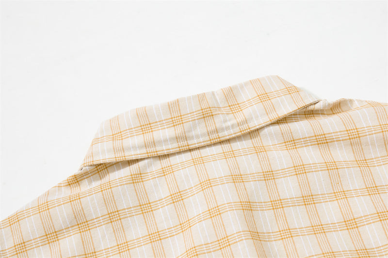 Plaid Long Sleeve Button-Up Shirt – Relaxed Fit Flannel Check