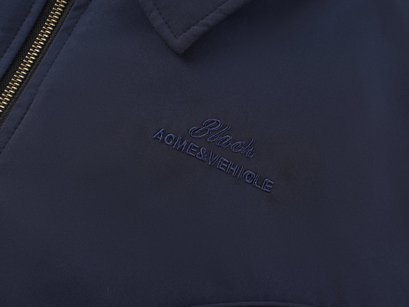 Veste bomber matelassée pour homme avec col à pointes et coutures arrondies