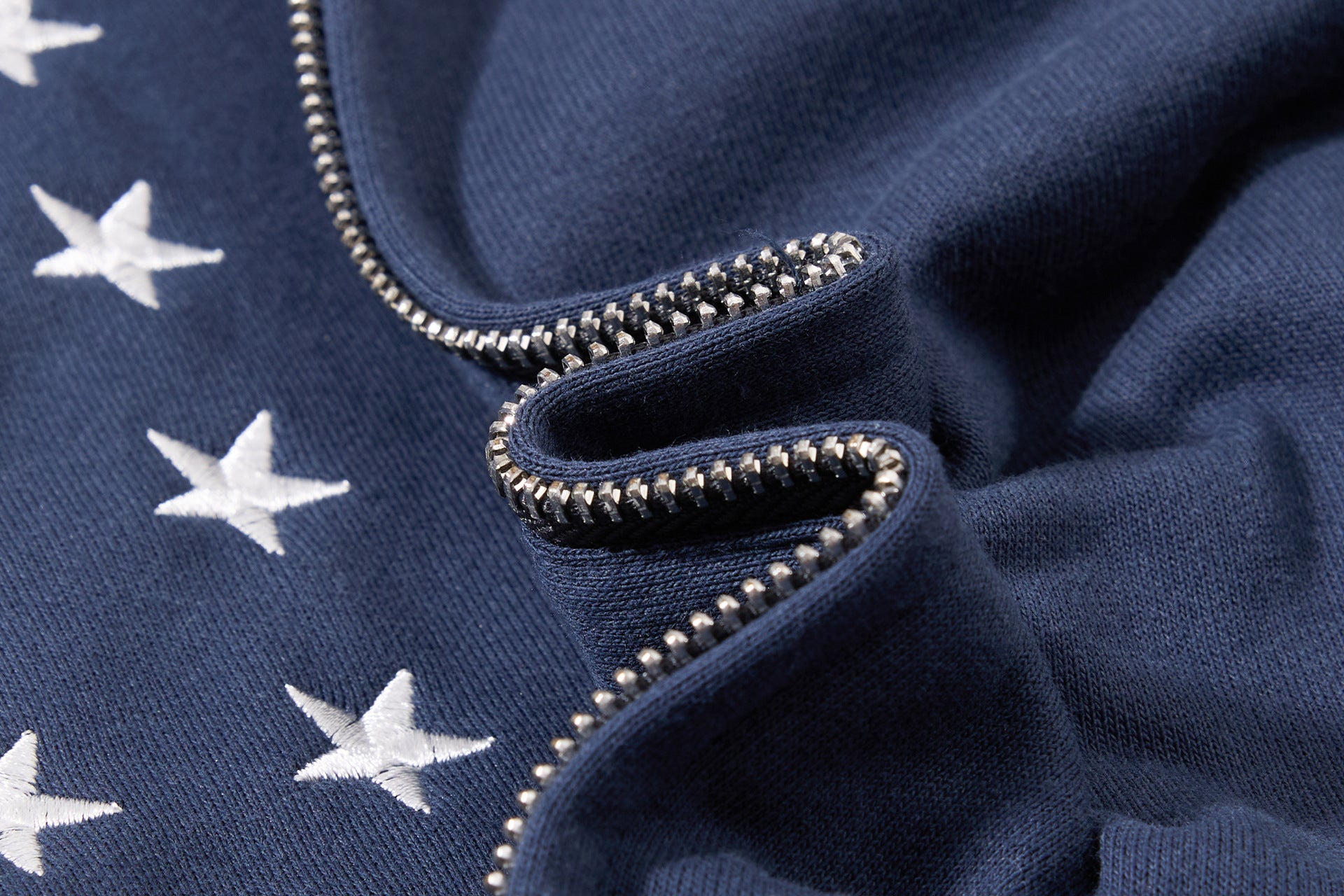 Skatepark-Trainingsjacke – Bestickte Sterne, College-Streifen & Retrojacke mit Reißverschluss