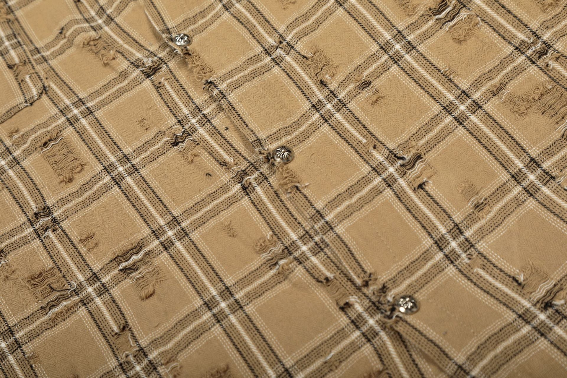 Surchemise en flanelle à carreaux délavée et usée – Veste-chemise vintage à manches longues
