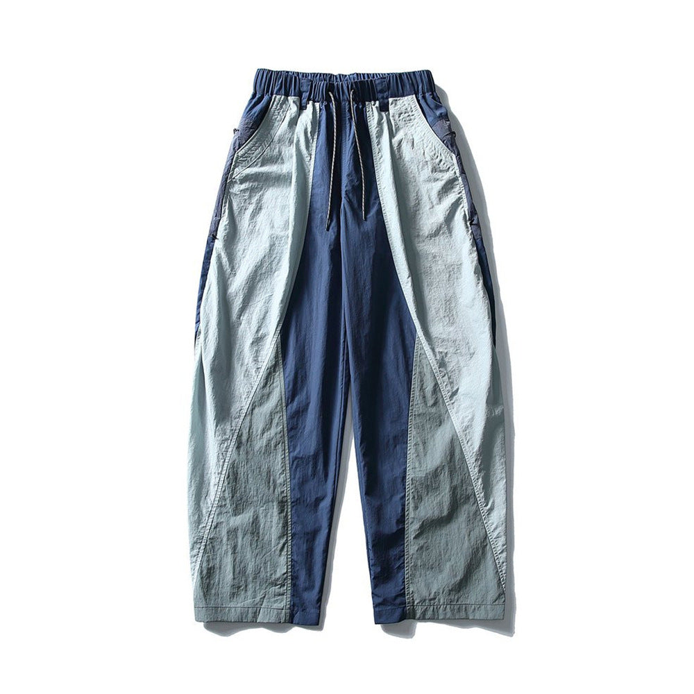 Wide-Leg Colorblock Track Pants – Relaxed Fit Outdoor Sport Trousers