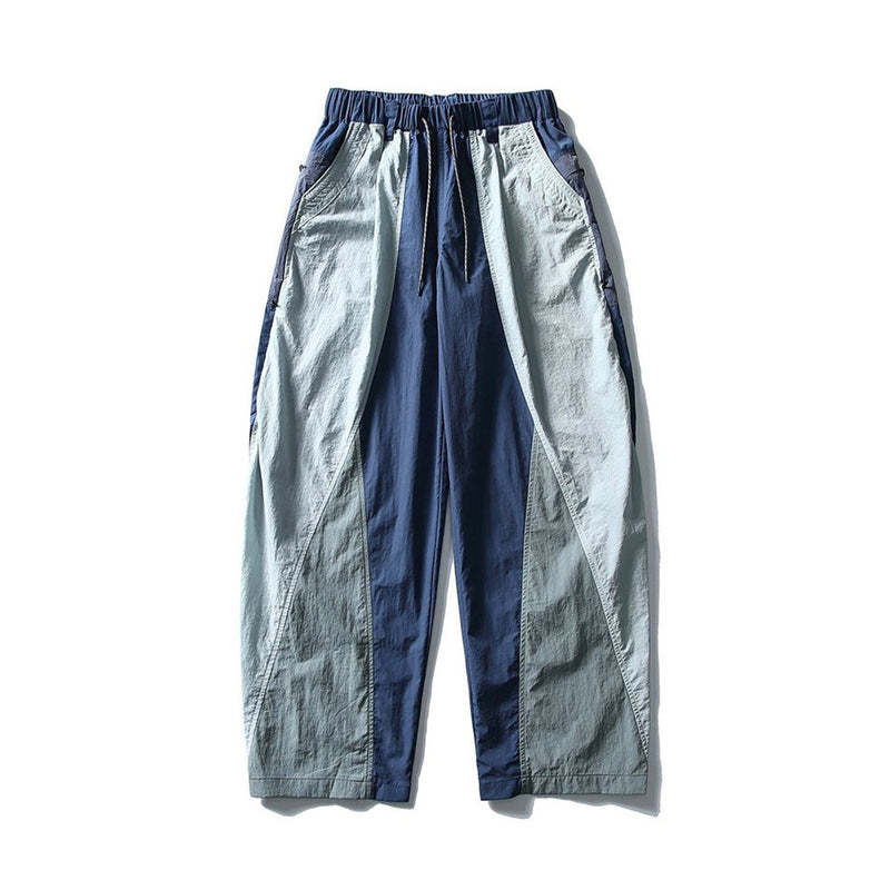 Wide-Leg Colorblock Track Pants – Relaxed Fit Outdoor Sport Trousers