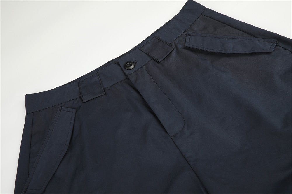 Tactical Wide-Leg Cargo Pants with Reflective Strips & Mesh Pockets