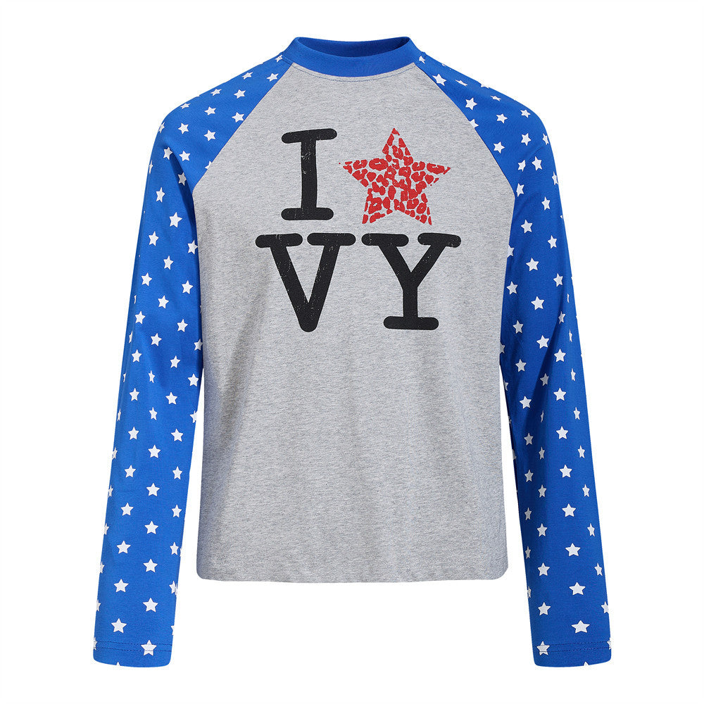 Men's Long Sleeve Raglan T-Shirt – Star Print Colorblock Graphic Tee