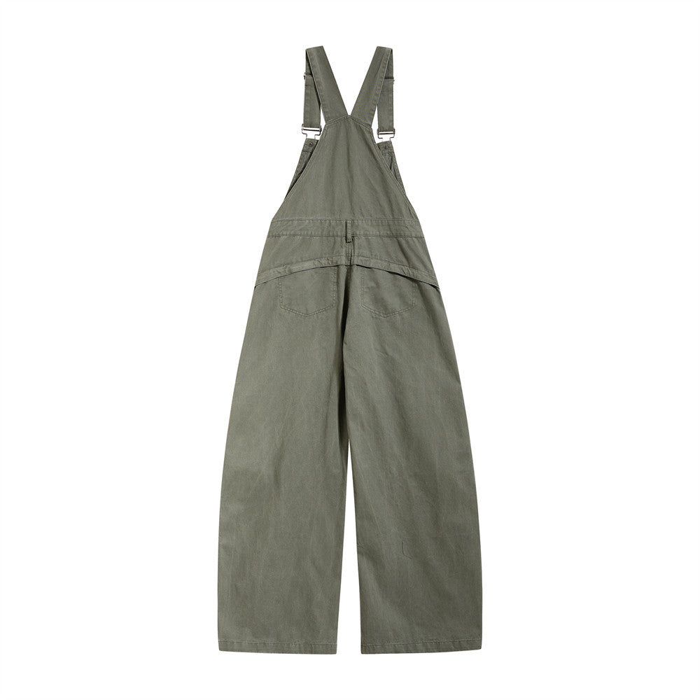 Wide-Leg Cargo Overalls – Baggy Multi-Pocket Bib Dungarees