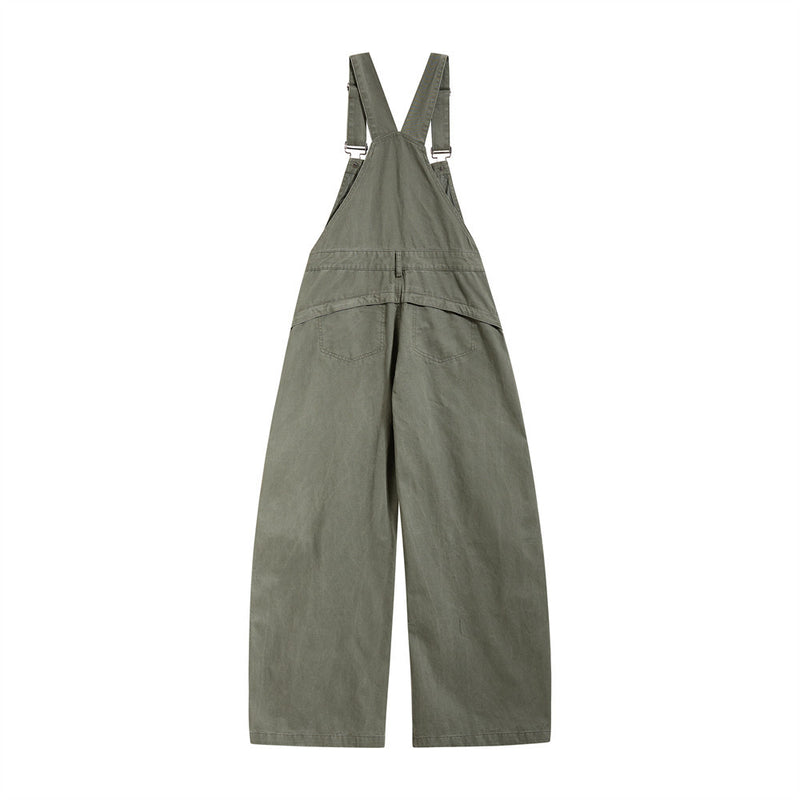 Wide-Leg Cargo Overalls – Baggy Multi-Pocket Bib Dungarees