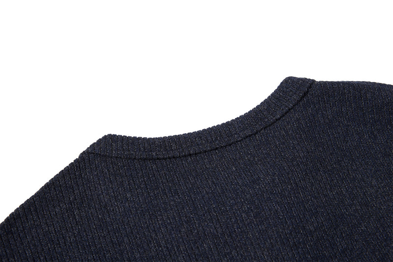 Men's Ribbed Henley Long-Sleeve Shirt – Vintage American Style
