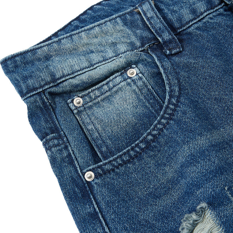 Wide-Leg Ripped Jeans – Men's Baggy Distressed Denim with Washed Finish